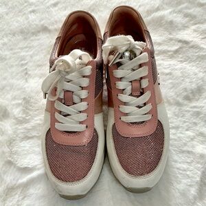 Stylish Pink and White Women's Sneakers